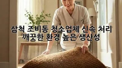 삼척 조비동 청소업체 신속 처리: 깨끗한 환경, 높은 생산성!
