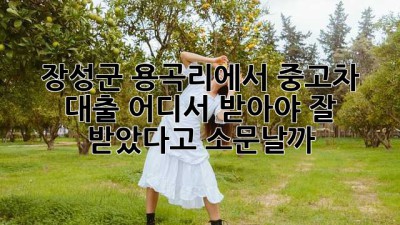 장성군 용곡리에서 중고차 대출, 어디서 받아야 잘 받았다고 소문날까? 🚗💨